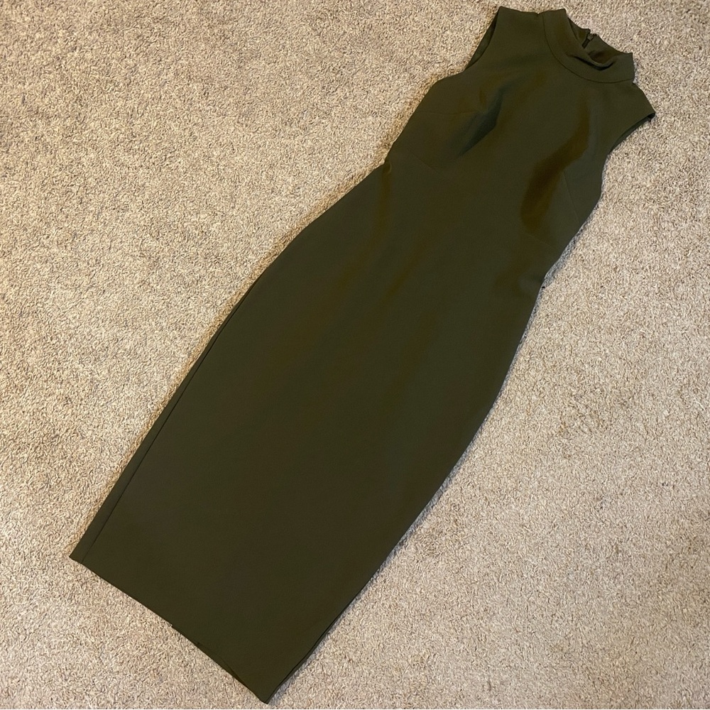 XXS green sheath midi dress by express